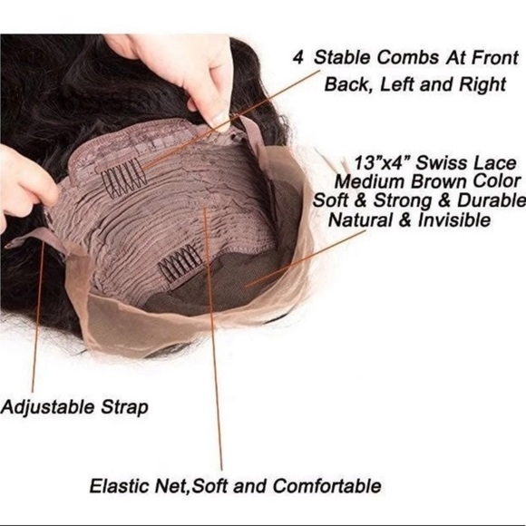22” Water wave pre plucked glue-less wig *…NEW main image 6